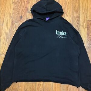 NAK Black Hoodie with Mint 'Inaka Power' Logo